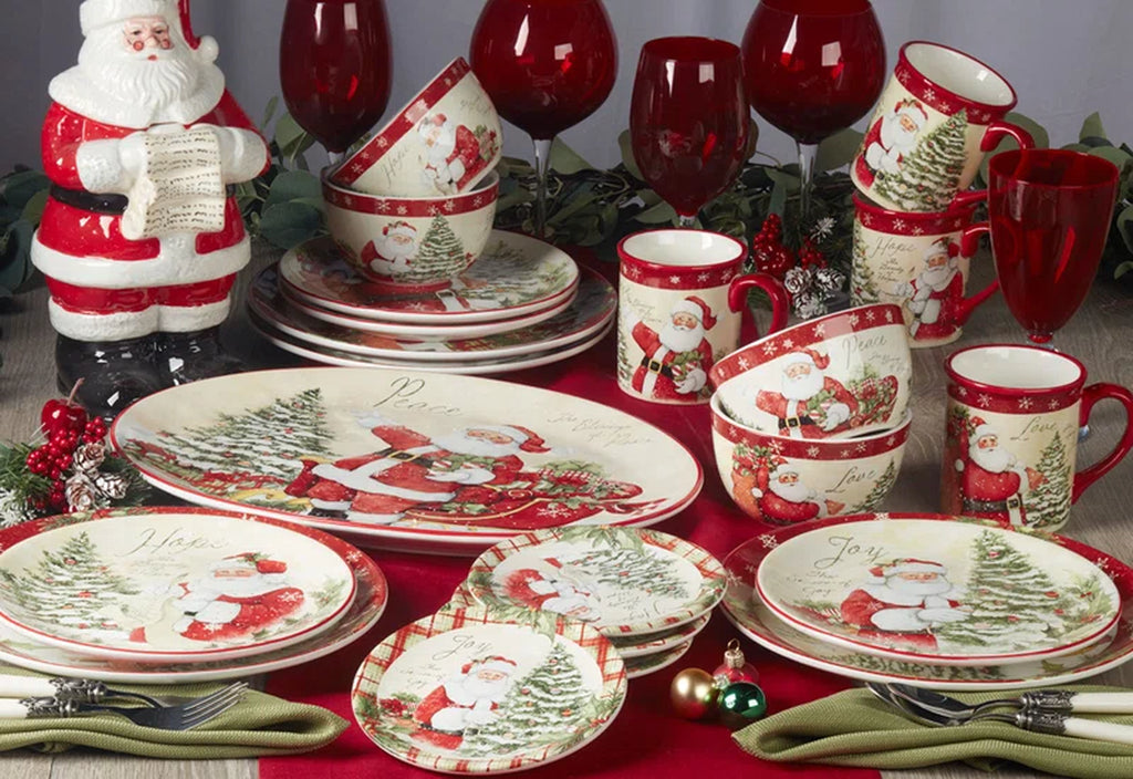 Holiday Wishes 16 Piece Dinnerware Set, Service for 4