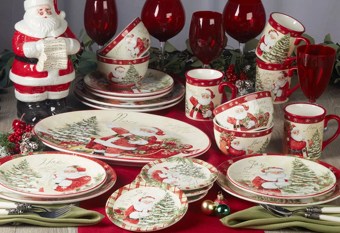 Holiday Wishes 16 Piece Dinnerware Set, Service for 4