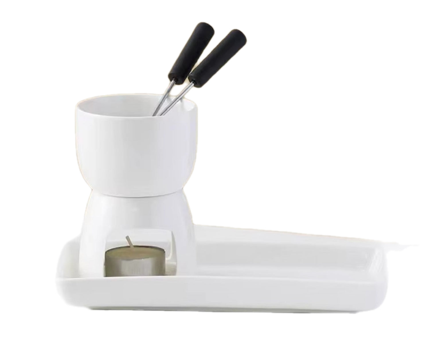 White Ceramic Chocolate Fondue Pot