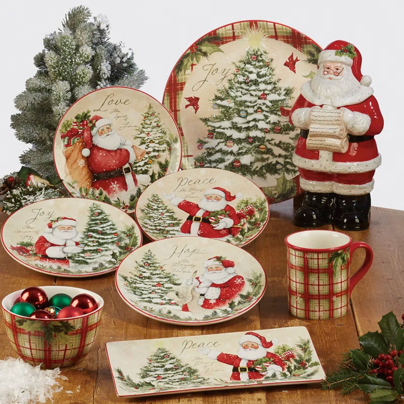 Holiday Wishes 16 Piece Dinnerware Set, Service for 4