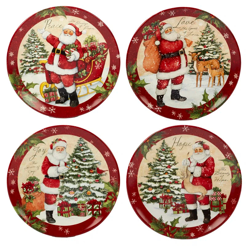 Holiday Wishes 16 Piece Dinnerware Set, Service for 4
